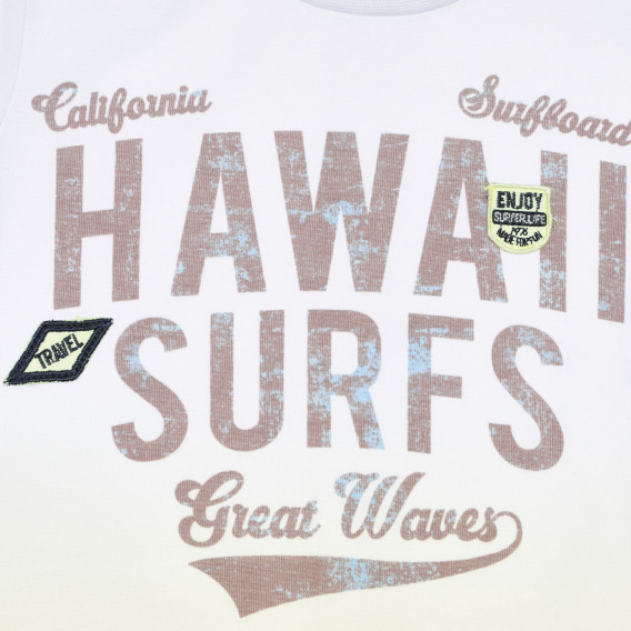 Tricou din bumbac HAWAII SURFS, alb și verde Chicco 266846 2