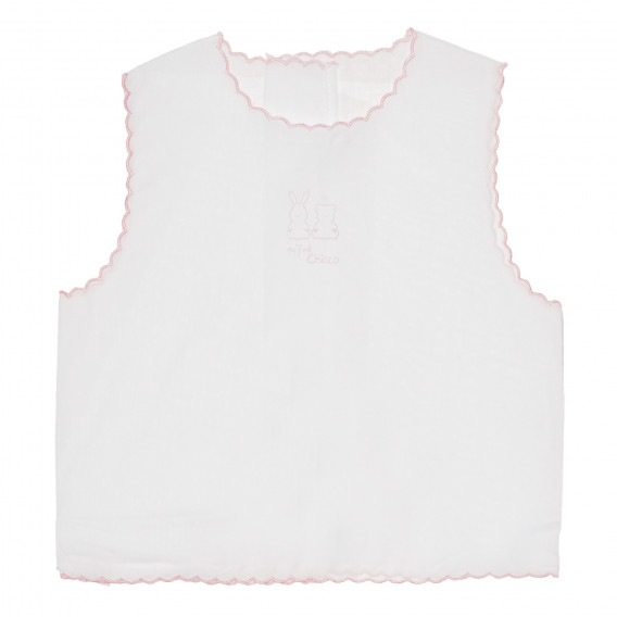 Maiou pentru bebeluși din bumbac, alb cu roz Chicco 266945 