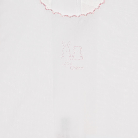Maiou pentru bebeluși din bumbac, alb cu roz Chicco 266946 2
