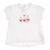 Tricou din bumbac cu model, pentru bebeluși, alb Chicco 267163 