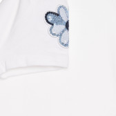 Tricou din bumbac cu model pe umeri, alb Chicco 267193 2