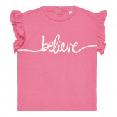 Tricou din bumbac BELIEVE pentru bebeluși, roz Chicco 267208 