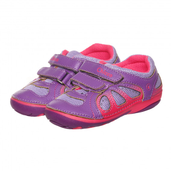 Sandale cu accente roz pentru bebeluși, mov Chicco 267759 
