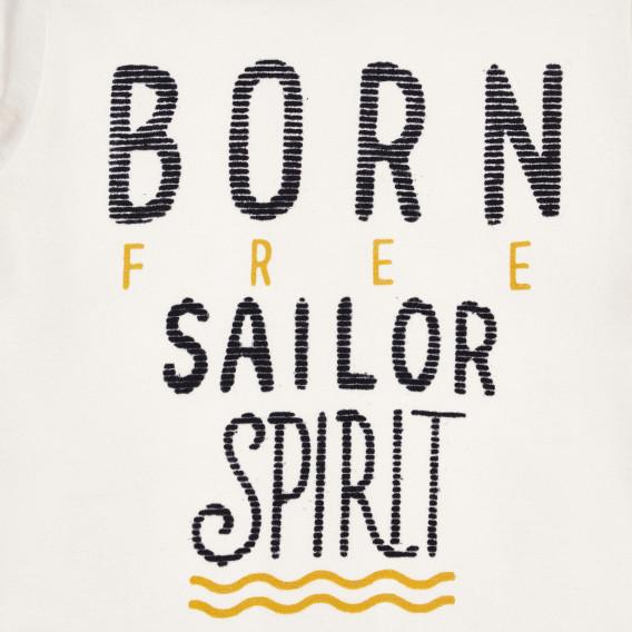 Bluză din bumbac BORN FREE SAILOR SPIRIT pentru bebeluși, albă Chicco 267868 3