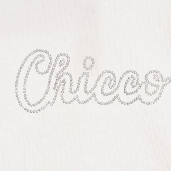 Tricou din bumbac cu sigla brandului pentru bebe, alb Chicco 267878 2