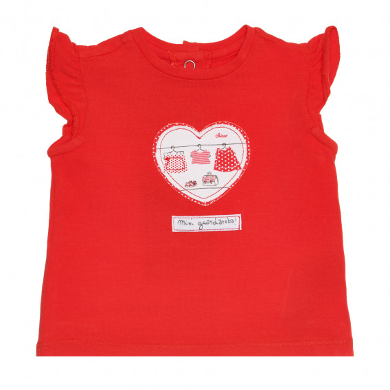 Tricou din bumbac, cu inimă, pentru bebeluși, roșu Chicco 267918 