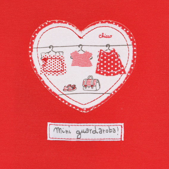 Tricou din bumbac, cu inimă, pentru bebeluși, roșu Chicco 267919 2