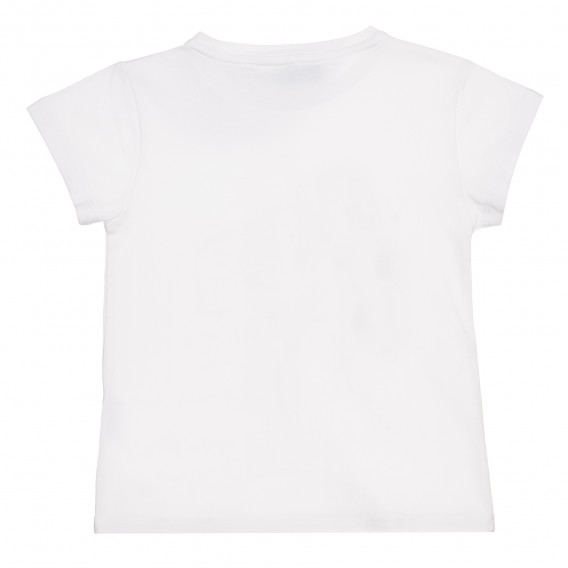 Tricou din bumbac, cu aplicație, alb Chicco 267924 4