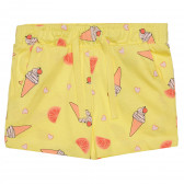 Pantaloni scurți din bumbac organic cu imprimeu de înghețată, galbeni Name it 268041 
