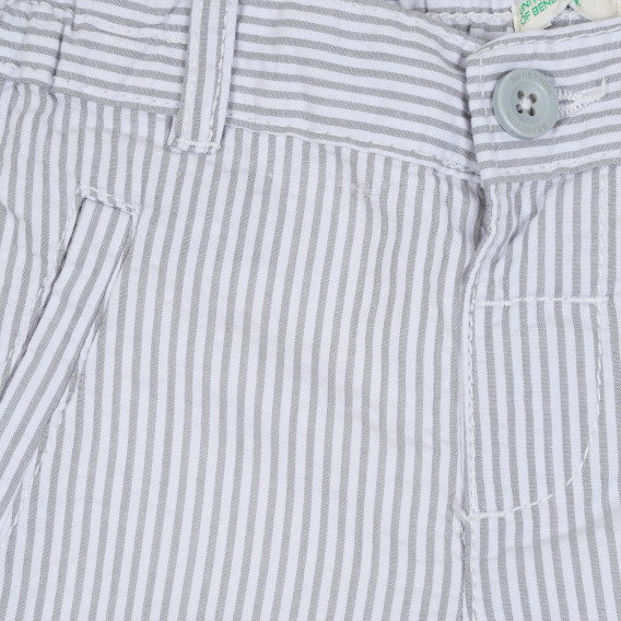 Pantaloni scurți din bumbac în dungi gri și albe pentru bebeluși Benetton 268095 2