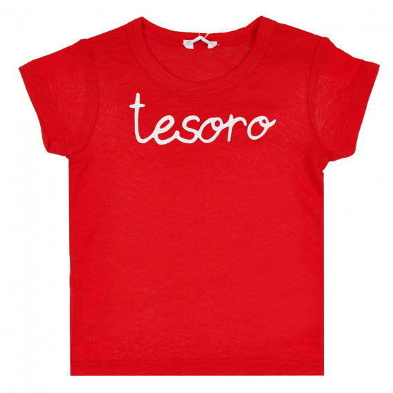 Tricou din bumbac pentru bebeluș, roșu Benetton 268098 
