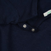 Tricou din bumbac cu inscripția Amore pentru bebeluș, albastru închis Benetton 268112 3