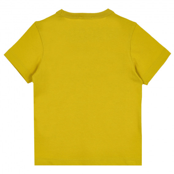 Tricou din bumbac cu inscripția Indigo băiat pentru bebeluș, galben Benetton 268153 4
