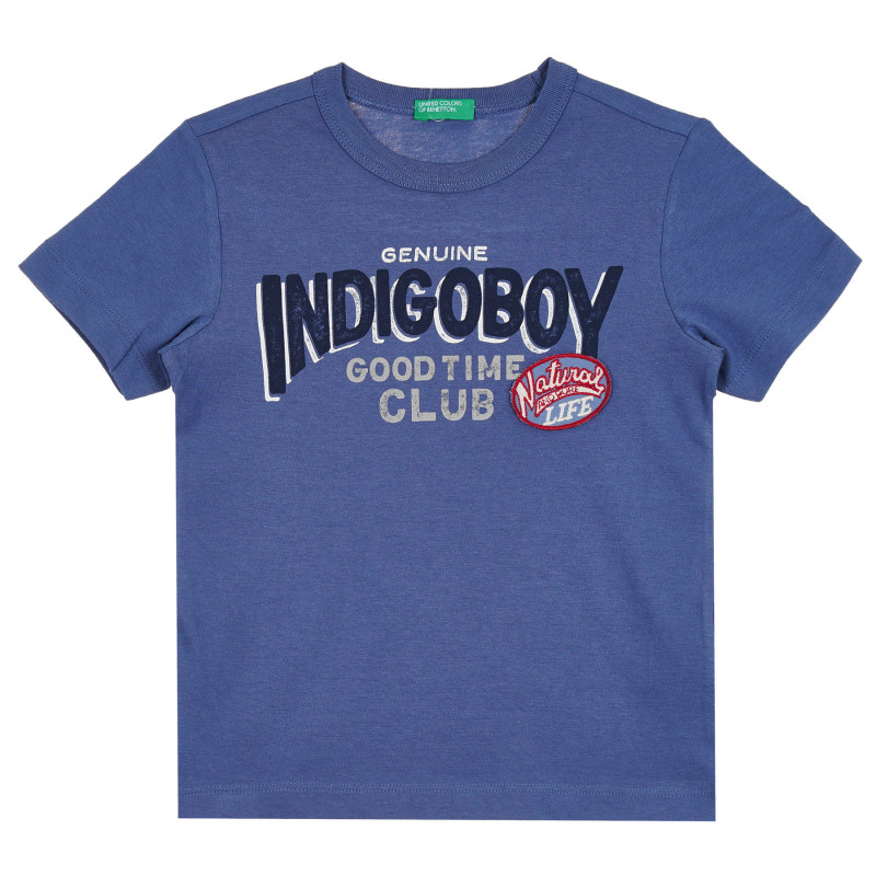 Tricou din bumbac cu inscripția Indigo băiat pentru bebeluș, albastru  268154