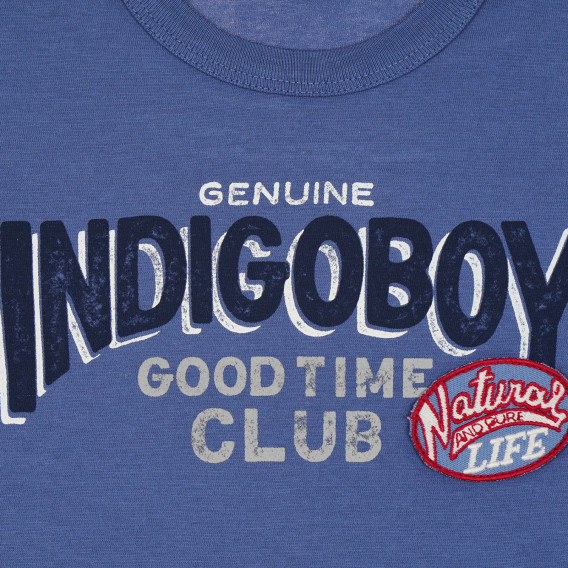 Tricou din bumbac cu inscripția Indigo băiat pentru bebeluș, albastru Benetton 268155 2