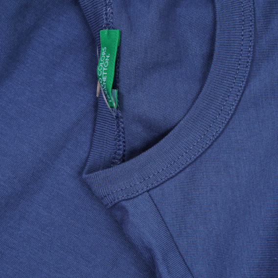 Tricou din bumbac cu inscripția Indigo băiat pentru bebeluș, albastru Benetton 268156 3