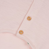 Tricou din bumbac cu bucle, roz deschis Benetton 268160 3