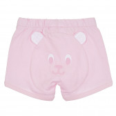 Pantaloni scurți cu aplicație de ursuleț, roz deschis Benetton 268180 3