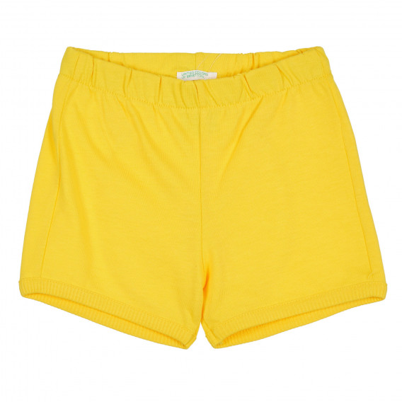 Pantaloni scurți cu aplicație pentru ursuleți, galben Benetton 268192 