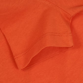 Tricou din bumbac cu imprimeu grafic, portocaliu Benetton 268202 3
