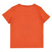 Tricou din bumbac cu imprimeu grafic, portocaliu Benetton 268203 4