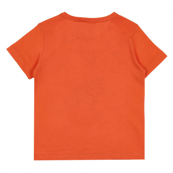 Tricou din bumbac cu imprimeu grafic, portocaliu Benetton 268203 4