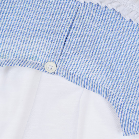 Bluză din bumbac cu mâneci căzute, albă Benetton 268228 3