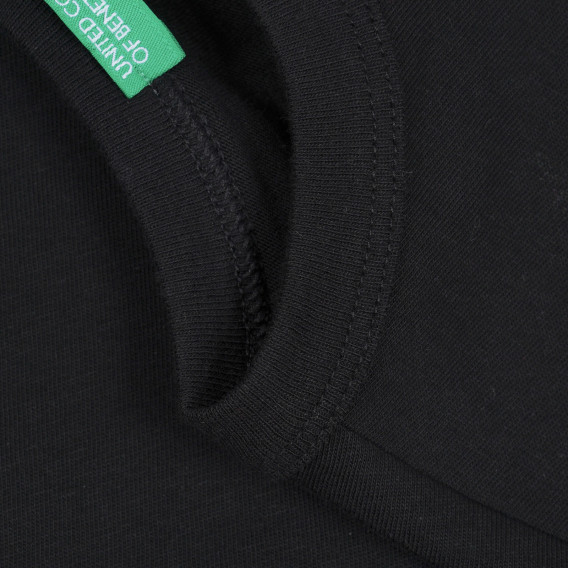 Tricou din bumbac cu imprimeu grafic pentru bebeluș, negru Benetton 268267 3