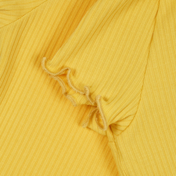 Bluză cu mâneci scurte și bucle, galben Benetton 268297 2