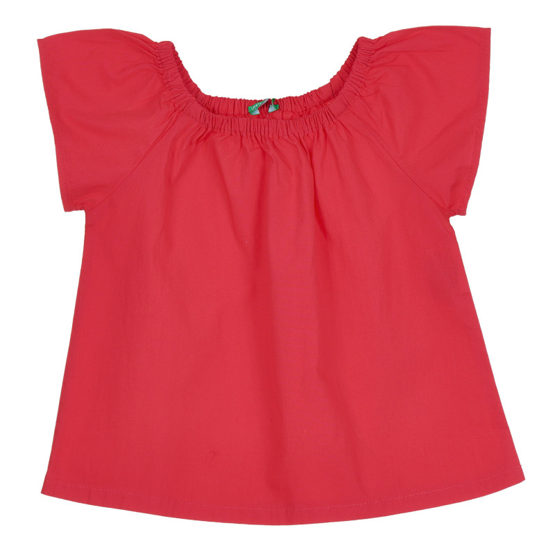 Bluză din bumbac cu mâneci scurte, roșie  268365