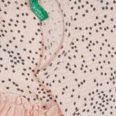 Rochie din bumbac cu imprimeu figural pentru bebeluși, roz deschis Benetton 268370 3