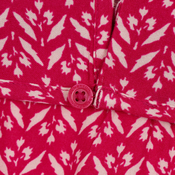 Rochie din bumbac cu imprimeu figural, de culoare roșie Benetton 268378 3