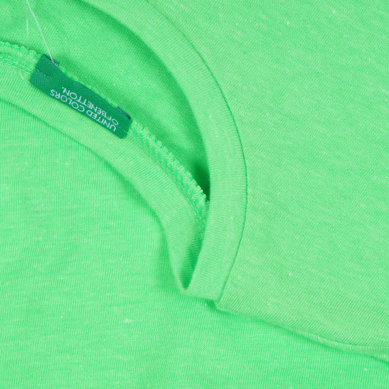 Tricou cu mâneci scurte și aplicație, verde Benetton 268425 3