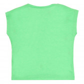 Tricou cu mâneci scurte și aplicație, verde Benetton 268426 4