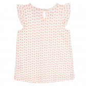 Bluză din bumbac cu bucle și accente portocalii pentru bebeluși, albă Benetton 268434 4