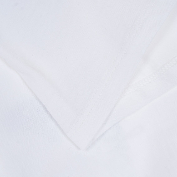 Tricou din bumbac cu imprimeu de fată, în alb Benetton 268453 3
