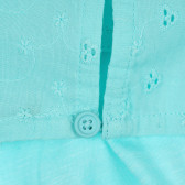 Bluză din bumbac cu mâneci cădute, albastru deschis Benetton 268461 3