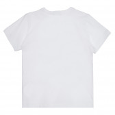 Tricou din bumbac cu imprimeu grafic, alb Benetton 268466 4