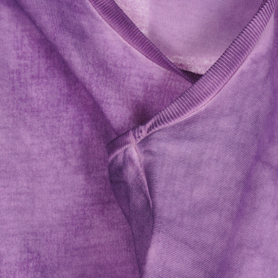 Rochie din bumbac cu efect uzat, violet Benetton 268469 3
