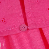 Bluză din bumbac cu mâneci căzute, roz Benetton 268477 3