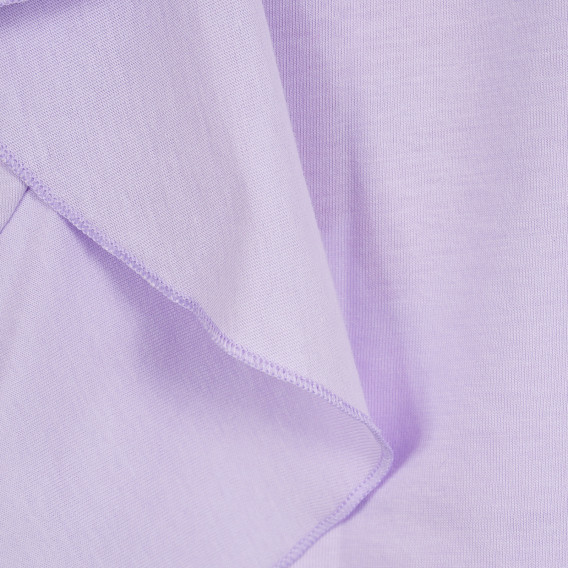 Bluză din bumbac cu bucle și motive florale, violet Benetton 268548 3
