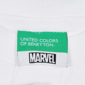 Tricou din bumbac cu imprimeu Marvel pentru bebeluș, alb Benetton 268619 3