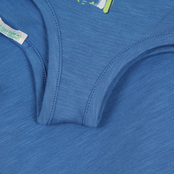 Bluză din bumbac cu imprimeu de vară pentru bebeluș, albastru Benetton 268686 3