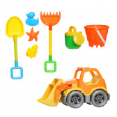 Set de jucării de plajă cu excavator, 8 piese GOT 269242 