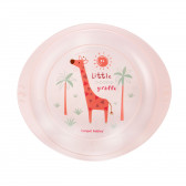 Placă - roz cu girafă, plastic Canpol 269614 5