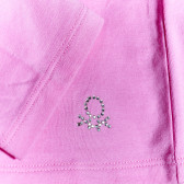 Bluză polo pentru fete cu sigla brandului, roz Benetton 27001 3
