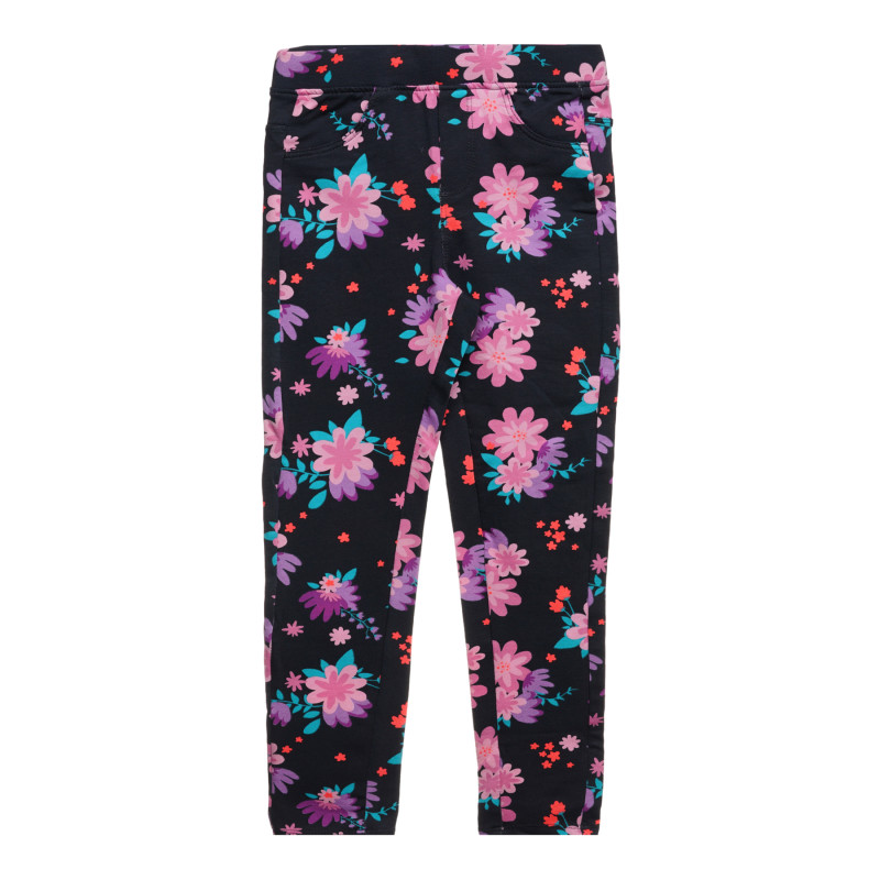 Pantaloni de bumbac cu imprimeuri florale pentru fete  270014