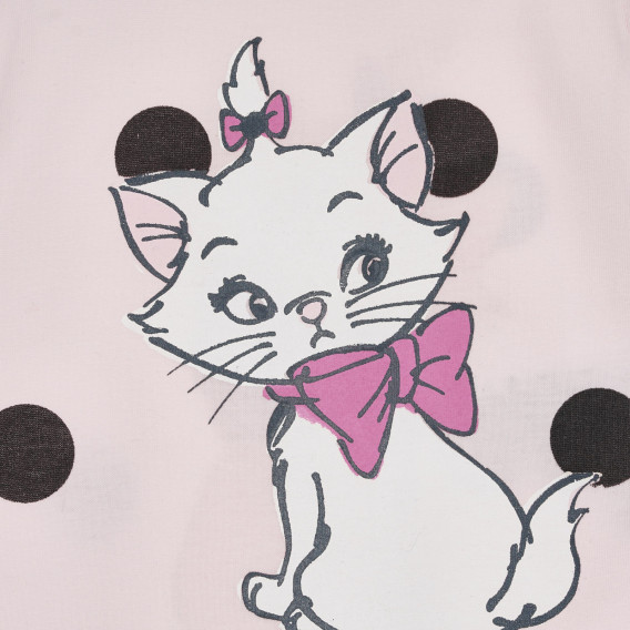 Tricou din bumbac cu imprimeu de pisică, de culoare roz Cool club 270243 2