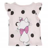 Tricou din bumbac cu imprimeu de pisică, de culoare roz Cool club 270245 4