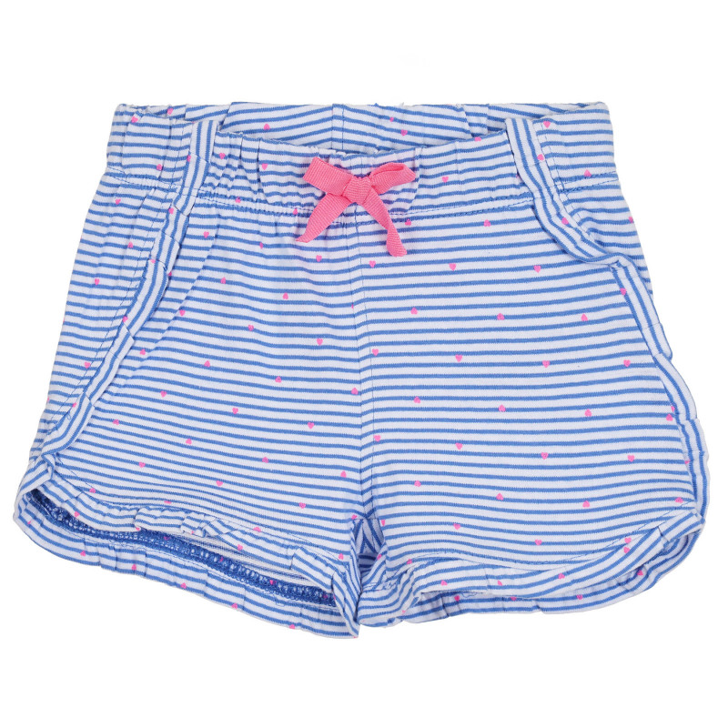 Pantaloni scurți cu bucle pentru bebeluși, în dungi albastre cu alb  270266